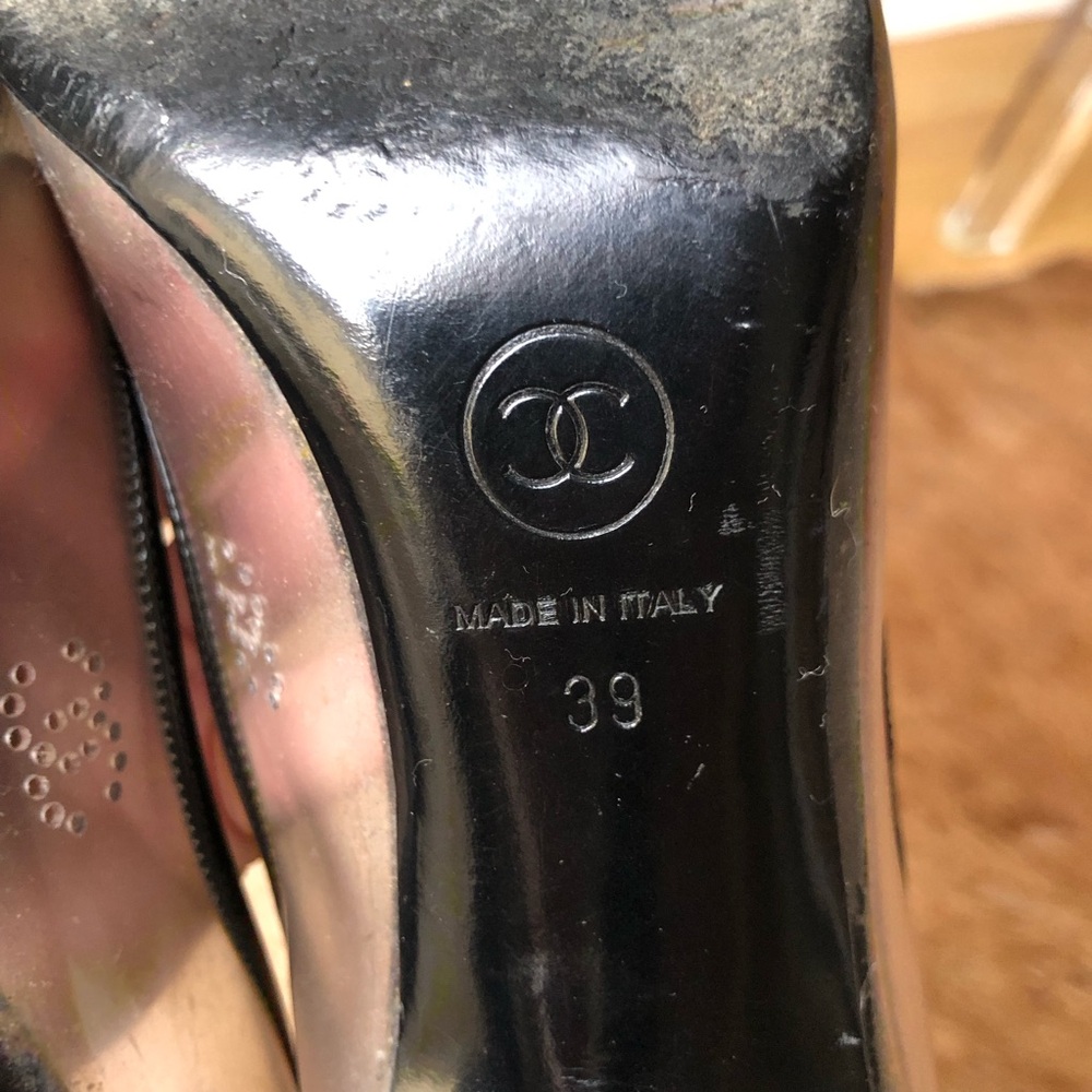 Chanel Black patent leather lucite CC stitched Women's pumps size 39 - Picture 8 of 10